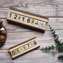 Photography props Wood calendar photo props wooden retro photography gourmet clothes pendulum ornaments