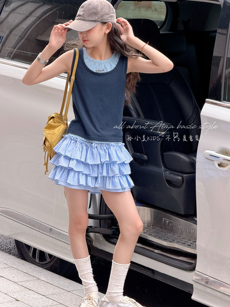 Sun Xiaomei's Sporty Layered Sleeveless Top Set for Girls, 2026 Summer New Style Children's Vest Two-Piece Thin Set — 5