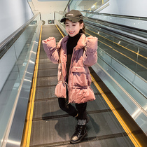 Childrens clothing girls down jacket winter 2020 new childrens foreign style thickened coat big virgin girl long Korean version of the tide