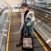 Girls down jacket 2020 new winter childrens foreign style long coat big child Korean version of winter thickened tooling