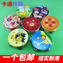 Kindergarten teacher tambourine childrens kindergarten Orff percussion instrument grade examination dance props cartoon tambourine