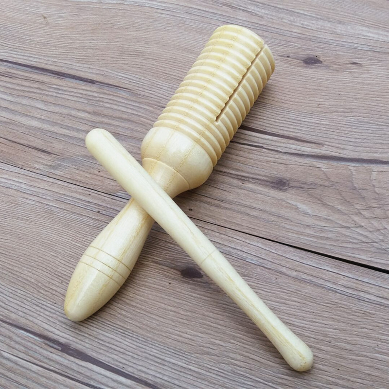 Children's wooden gully with single resounding cylinder thread Threaded Bangzi Kindergarten early teaching aids Orff against Toys wood fish-Taobao