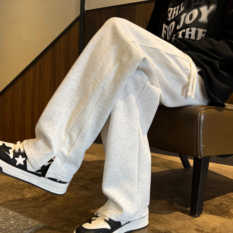 Cat and Mouse No Logo Spring Trendy Side Patchwork Casual Long Pants Men's Goodbye Straight Pants