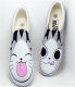 ກາຕູນໃຫມ່ການຂົນສົ່ງຟຣີ hand-painted canvas shoes slip-on slip-on shoes students casual slip-on shoes cloth shoes flat shoes