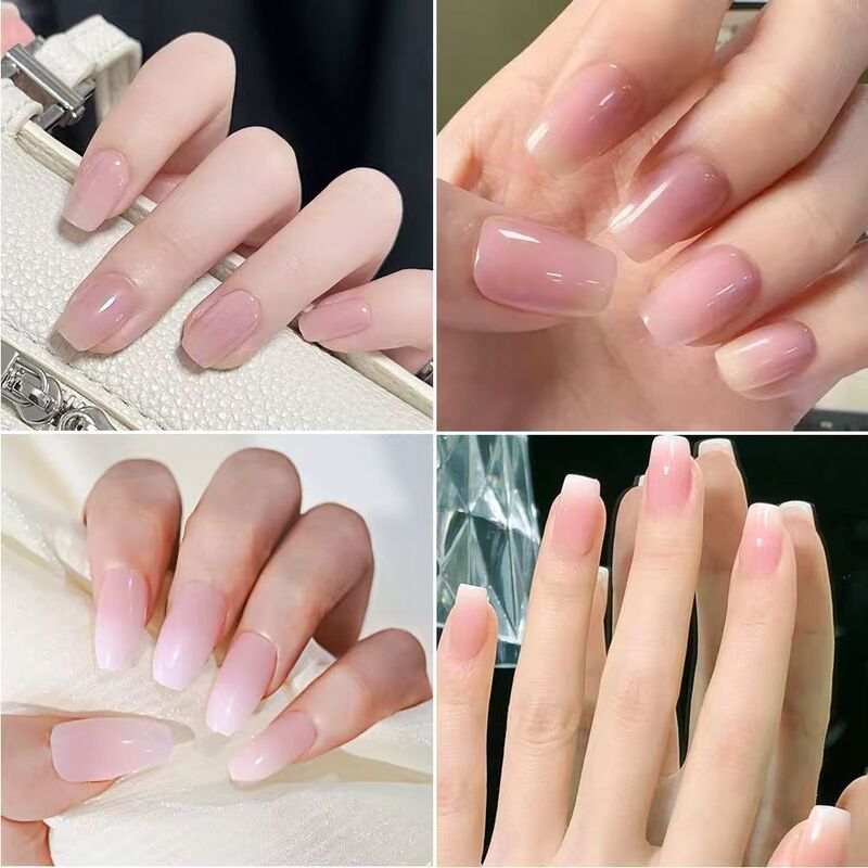 Nude Pink Wearable High-End Whitening-Enhancing New Nail Art Natural Finished Product Removable Nail Stickers