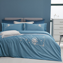 New long staple cotton jet embroidery four-piece set 2 0M simple European cotton cotton Chinese quilt cover sheets household