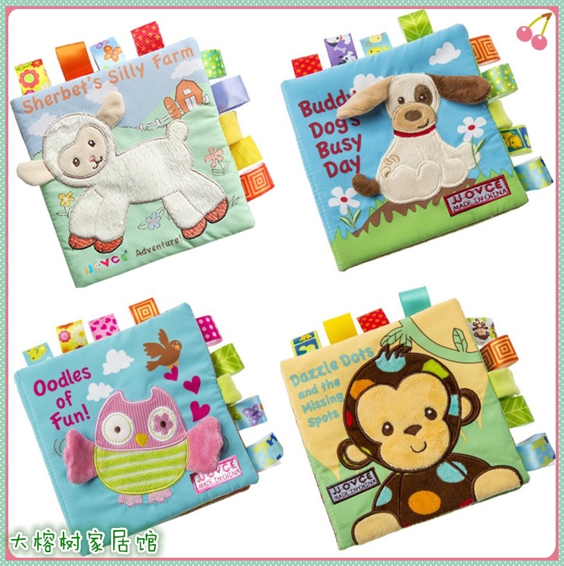 Baby three-dimensional cloth book tear not rotten cloth book children 12 months early education toy baby animal embroidery cloth book puzzle