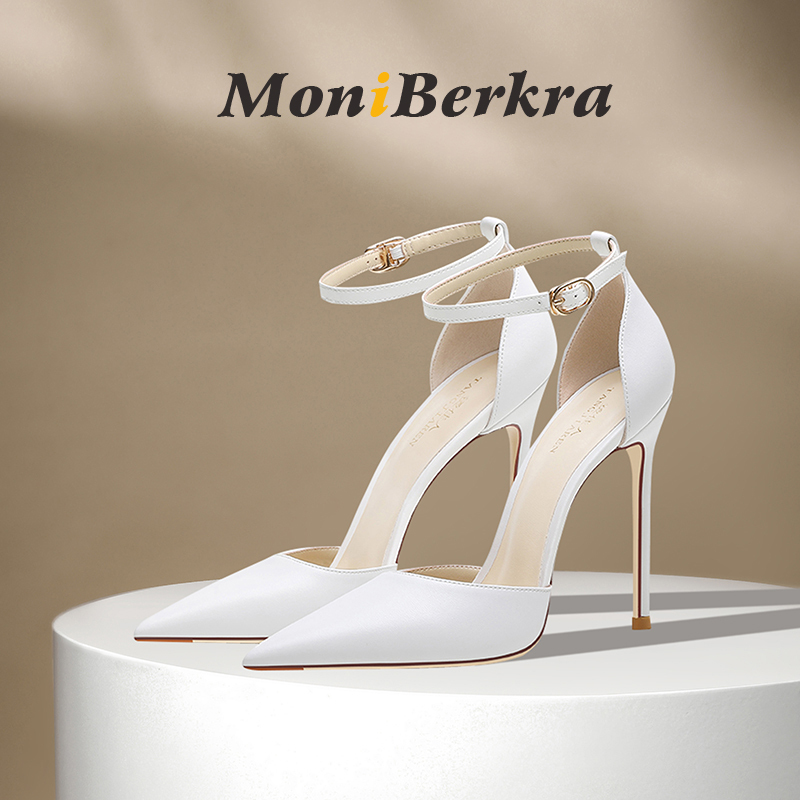 2026 Summer Fashion New Nude Leather Hollow Shoes for Women, Stiletto Heels, Sexy Pointed Toe, Versatile Strap High Heels
