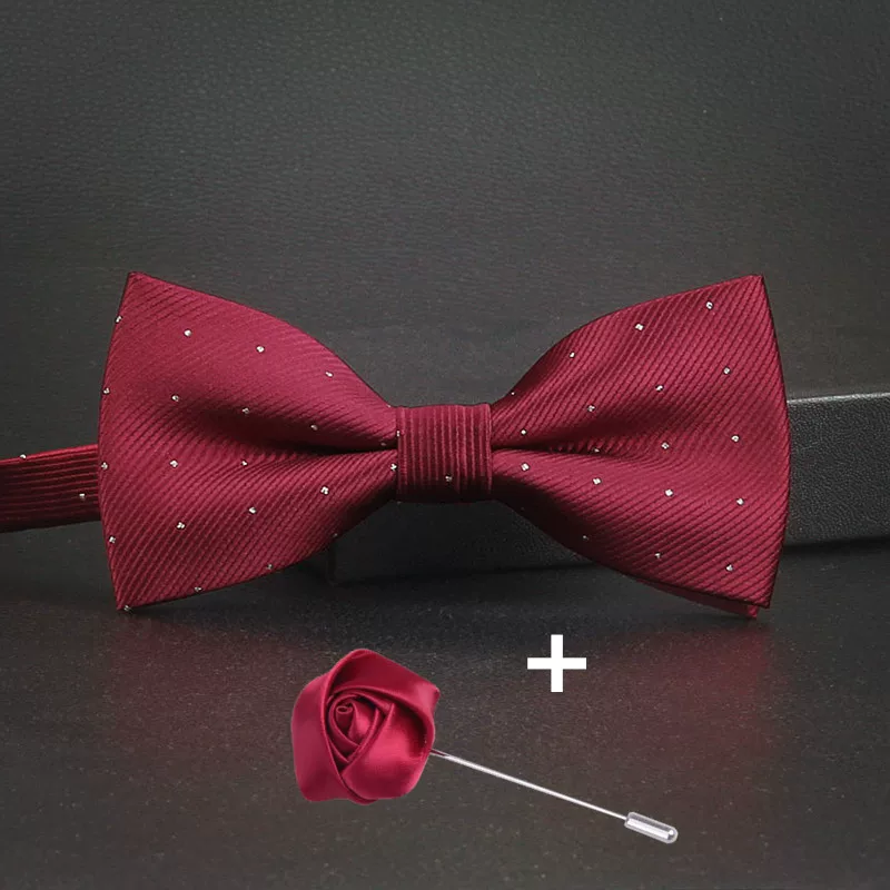 Golden wedding dress for men and women, beige bow tie with bow, champagne color