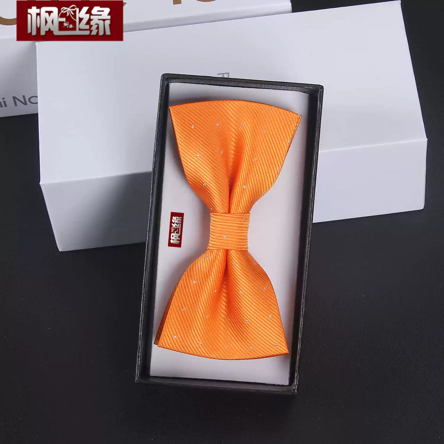 Golden wedding dress for men and women, beige bow tie with bow, champagne color