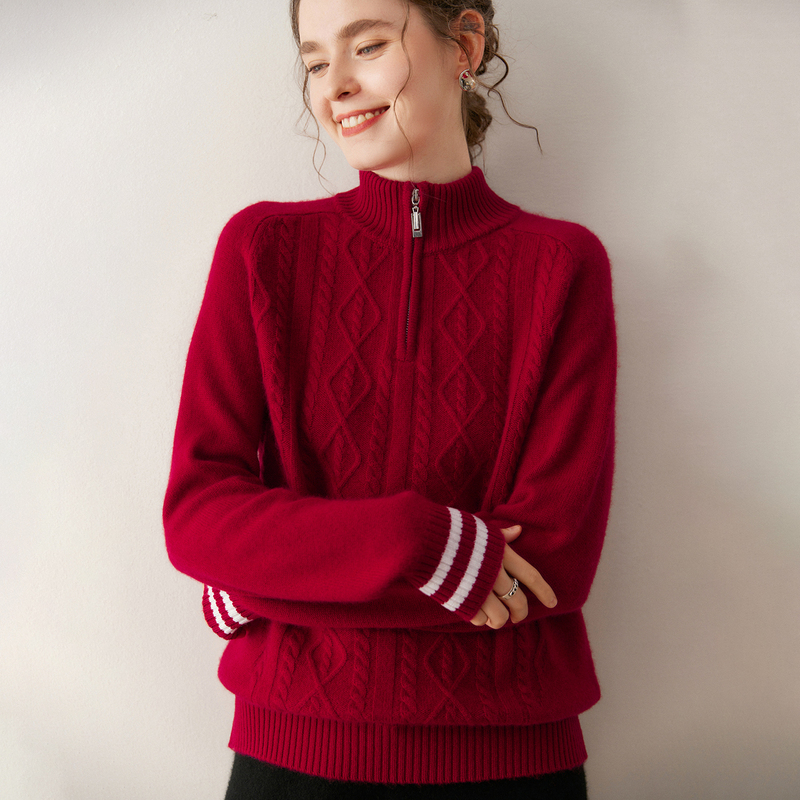 2025 Winter New Cashmere Sweater for Women, Half-Zip Stand-Up Collar Sweater, Long-Sleeved Loose Knit Versatile Base Layer Sweater 2025 Winter New Cashmere Sweater for Women, Half-Zip Stand-Up Collar Sweater, Long-Sleeved Loose Knit Versatile Base Layer Sweater