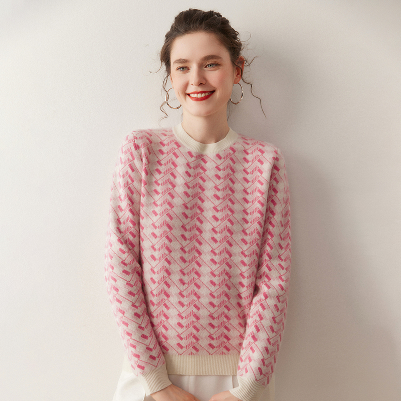 Winter New Baby Cashmere Sweater for Women, Round Neck, Loose and Lazy Style, Knitted Pullover, Wool Base Layer Sweater Winter New Baby Cashmere Sweater for Women, Round Neck, Loose and Lazy Style, Knitted Pullover, Wool Base Layer Sweater