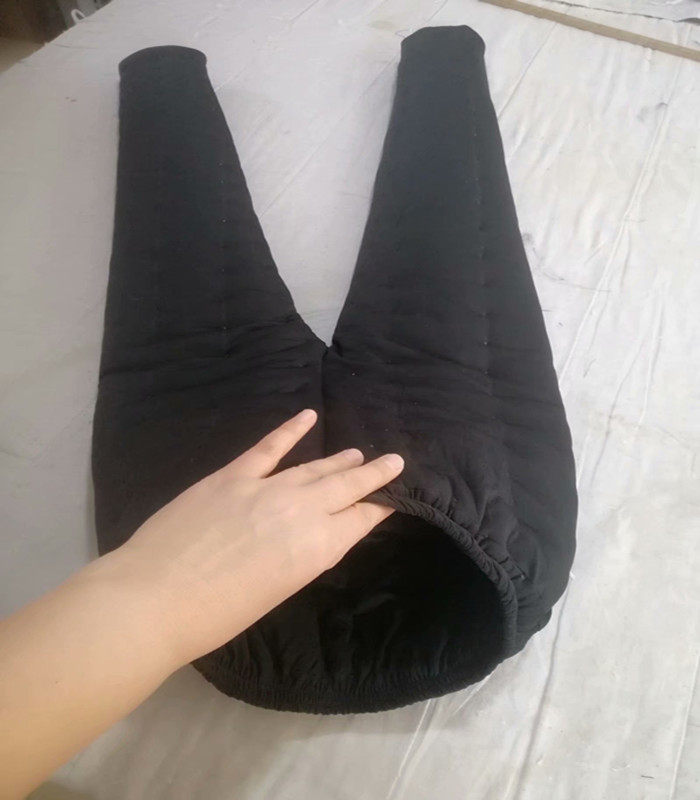 Men's and women's body cotton pants handmade cotton black base thin section thickened elastic wear high waist warm knee pads