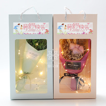 Mothers Day Mini Bouquet Box Window Tote Box Window Small Bouquet Handbag Flower Packaging Material Set