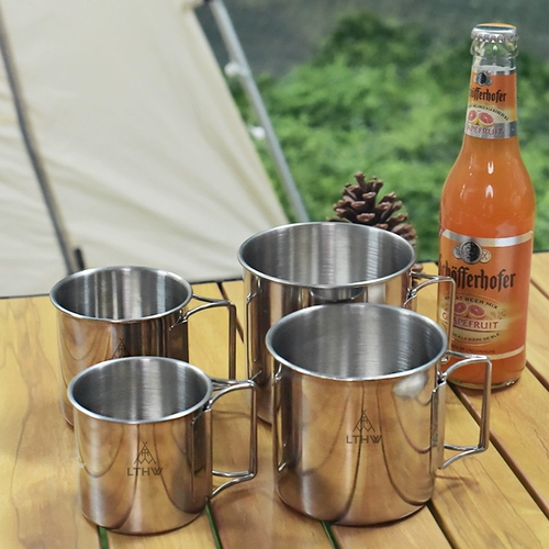 LTHW путешествует на открытом воздухе складной водяной чашки чайной чашки для чашки для кемпинга чашка чашки кофейня 304 из нержавеющей стали.