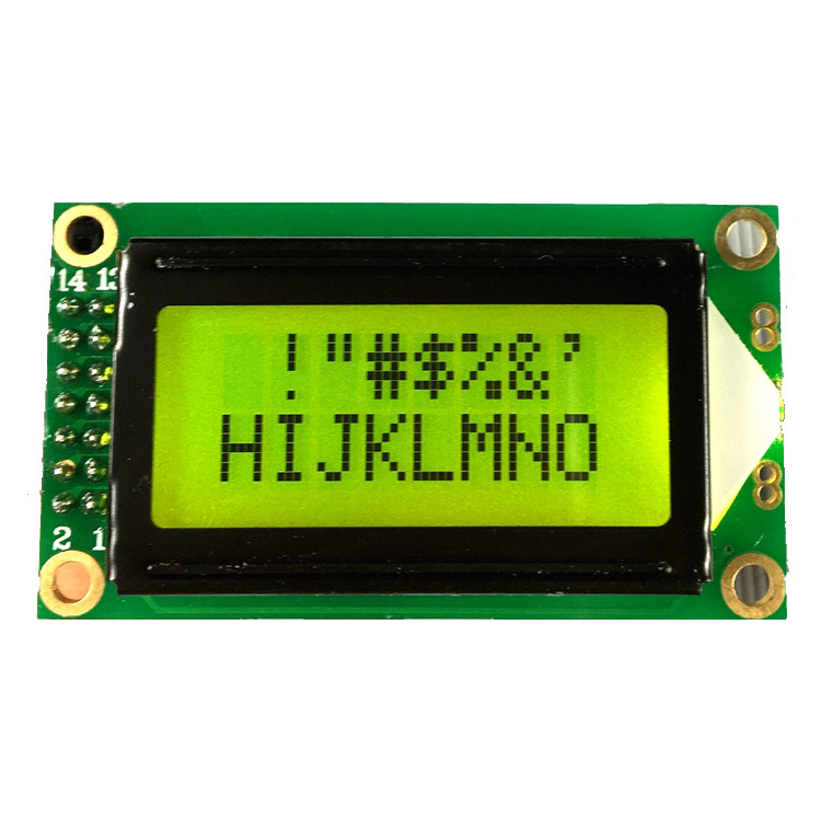 0802ZFA LCD screen 0802 LCD display module yellow background black character 14 interface crystal painting crystal technology manufacturers direct sales