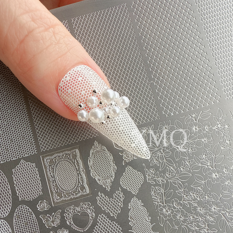 Nail Art Stamping Plate Lace Transfer Steel Plate Polka Dot Mesh Wedding Nail Template Fine Patterns Nail Art Stamping Plate Lace Transfer Steel Plate Polka Dot Mesh Wedding Nail Template Fine Patterns
