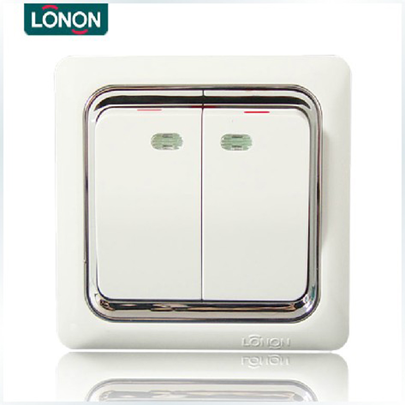 Langneng switch socket Langneng NB12 series two-position two-way large rocker switch two-open double-cut
