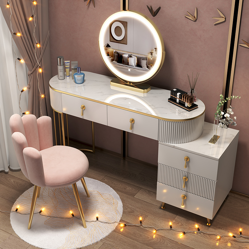 Dressing table bedroom modern simple small apartment high-end light luxury Net red ins Wind makeup table storage cabinet one
