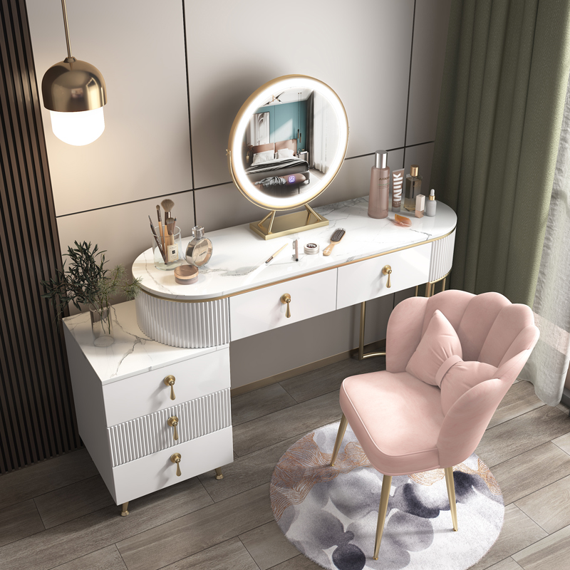 Bedroom Light Extravagant Makeup Terrace Net Red Ins Wind Small Family Style Makeup Table Containing Cabinet Integrated Modern Rock Board Makeup Table