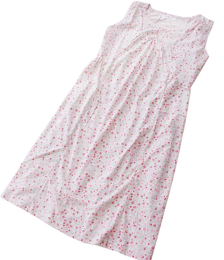 Mùa hè nữ bông trùm đầu ngắn tay nightdress vest văn hóa váy hoa trùm đầu thể thao mặc giản dị