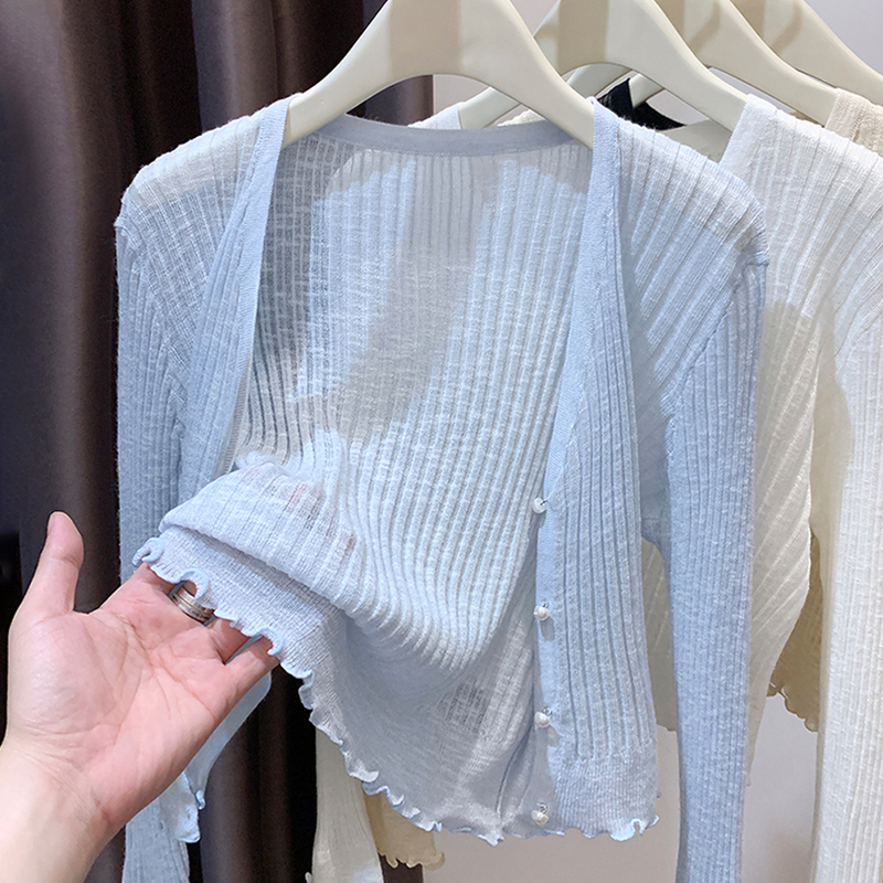 Gentle Summer Thin Ice Silk Knit Cardigan for Women, Short Shawl Paired with a Slip Dress, Sun Protection Jacket Gentle Summer Thin Ice Silk Knit Cardigan for Women, Short Shawl Paired with a Slip Dress, Sun Protection Jacket