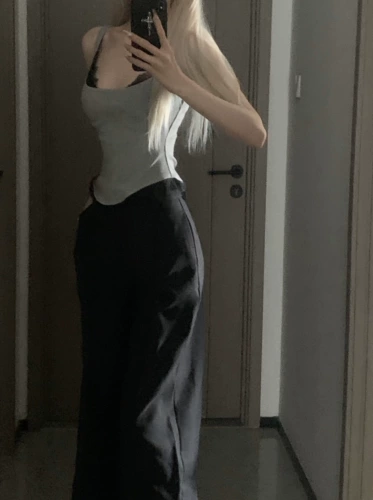 021OPE Кружевая сплайсинг подвесной жилет для женщин в летнем сексуальной стройной одежде для тела снаружи и внутри универсальной основы