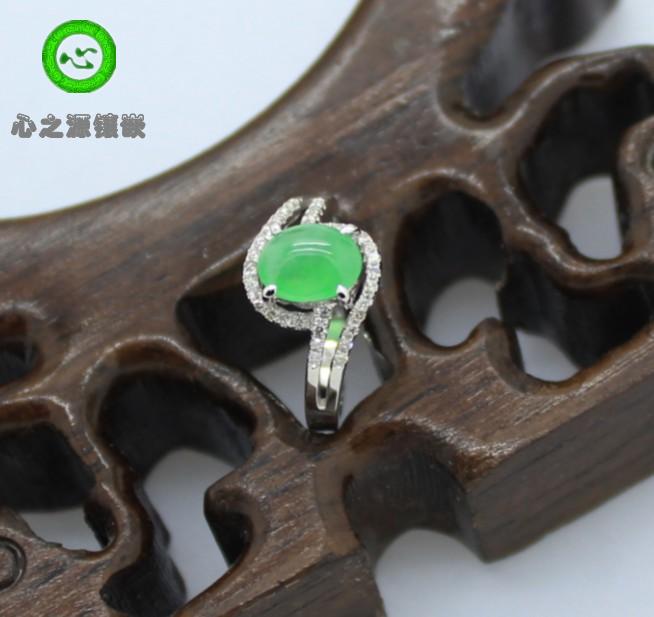 (Xingjia Workshop) Emerald Egg Face Ring Personalized Custom K Gold Inlaid Model 101789