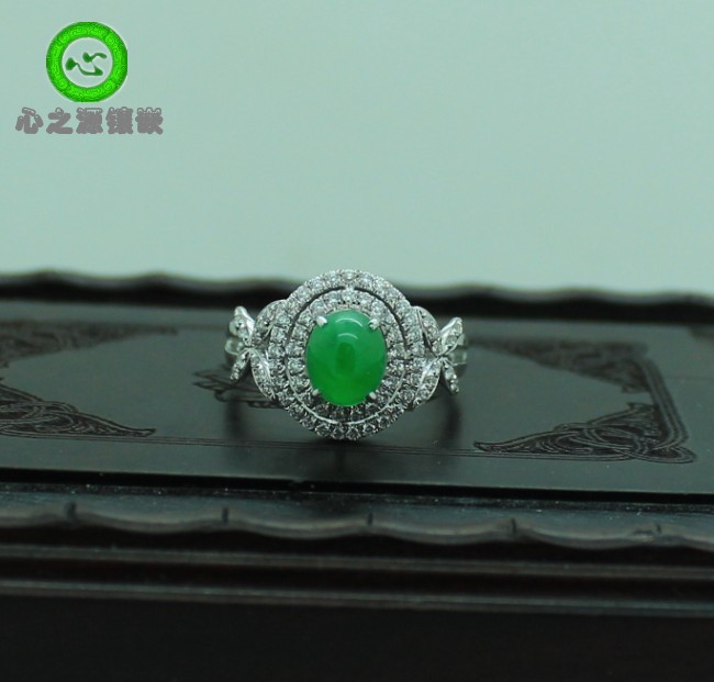 (Xing Family Workshop) Emerald Egg Noodle Ring Personality Customized 18K Gold Inlay 102923