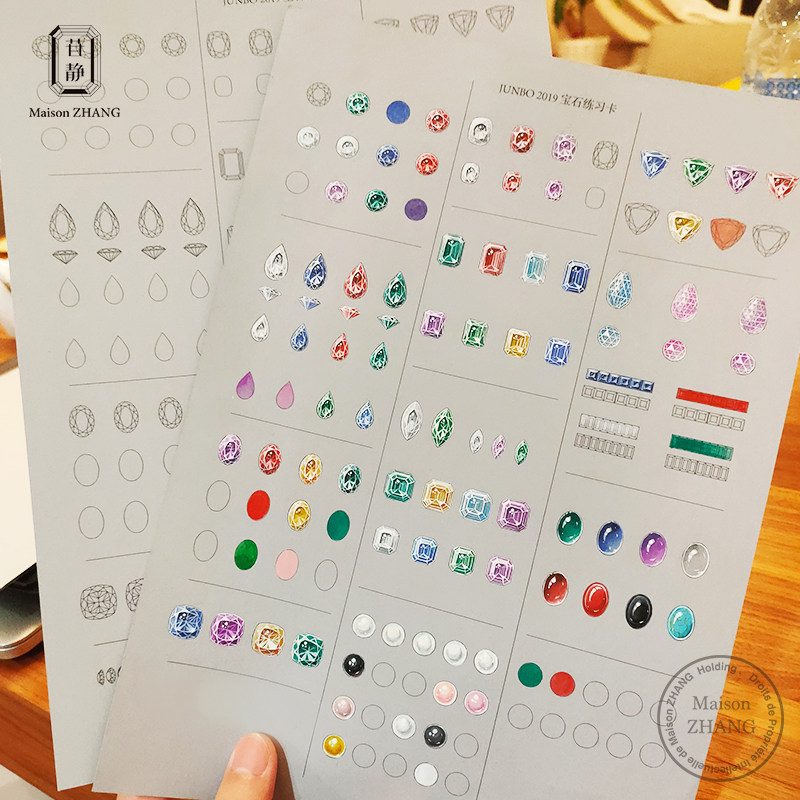 Gem Practice Card Suit Small Red Book Boon advocate Glycolate Jewellery Hand Painted 0 Basic Materials-Taobao