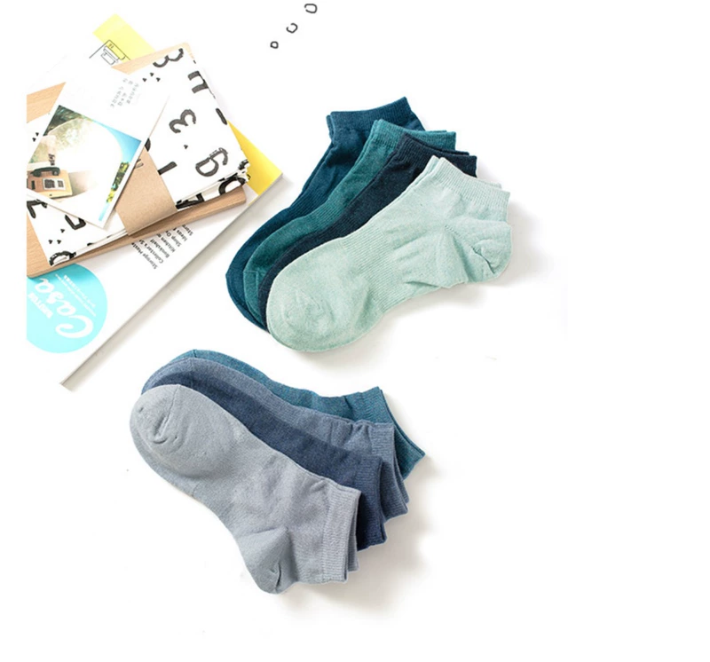 Vớ nam Nhật Bản vớ mùa hè vớ cotton cỡ lớn vớ nam Nhật Bản vớ màu rắn nam thấp để giúp vớ thấm mồ hôi và khử mùi