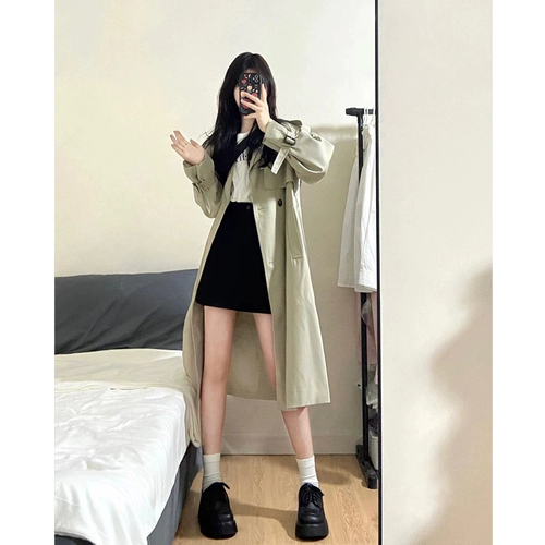 Плащ, куртка, весеннее осеннее длинное японское пальто для отдыха, 2023 года, подходит для подростков, средней длины, изысканный стиль