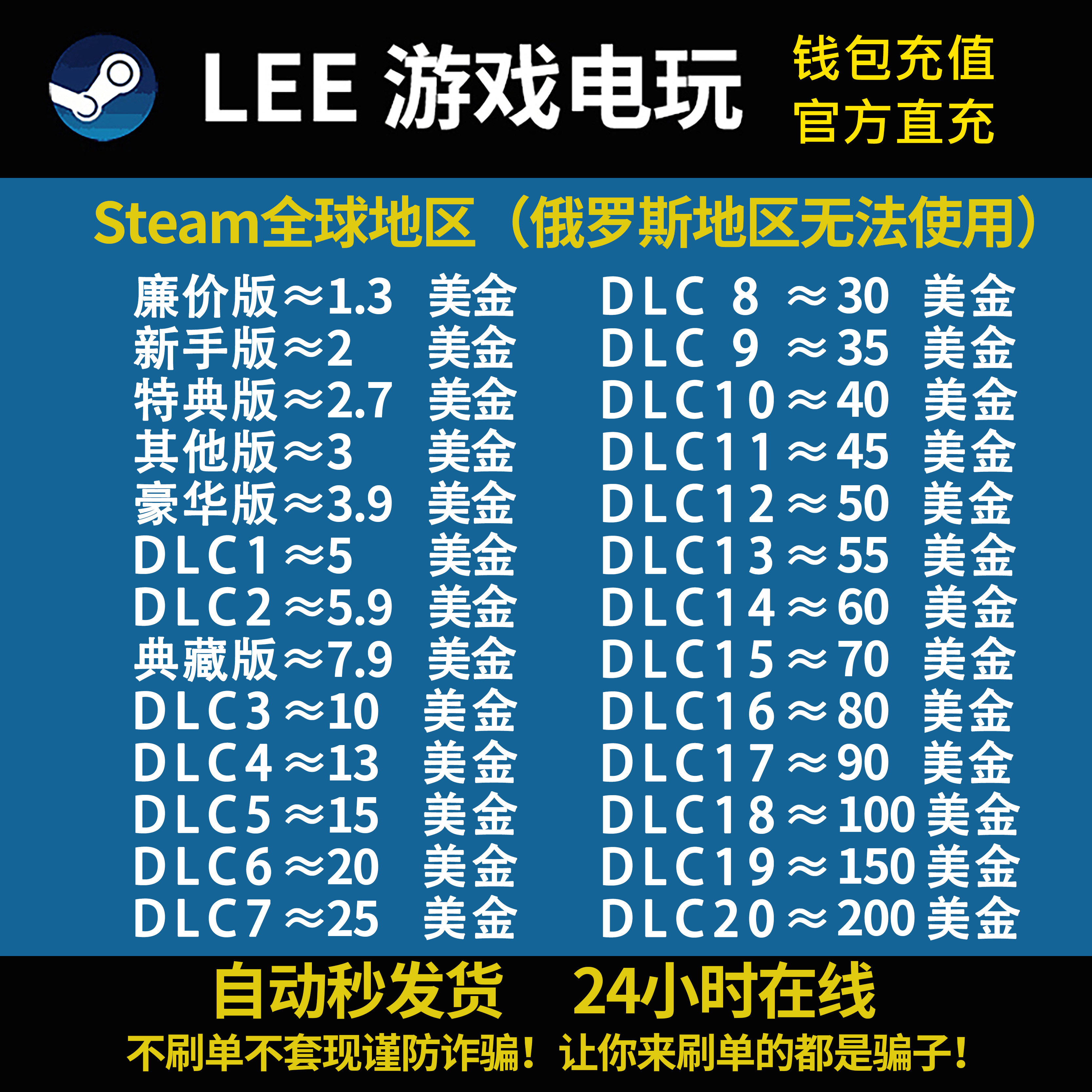 Steam充值卡3美金区钱包码余额1/2/5/6/10/15/20/50美元100刀USD，游戏爱好者的终极补给站！-STEAM-淘宝好物网