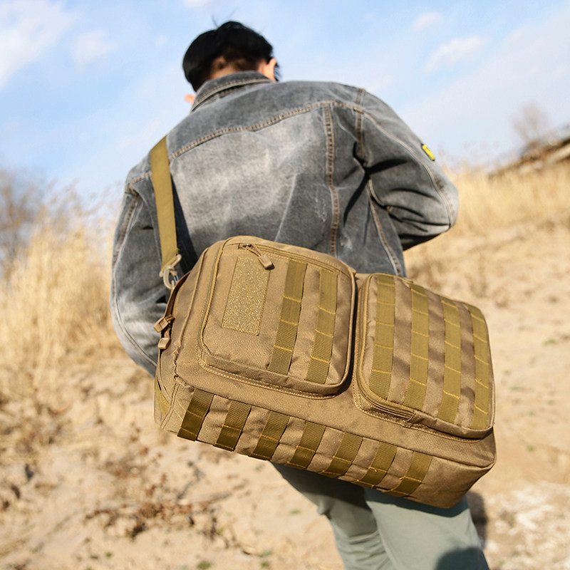 New outdoor camouflage men's and women's tactical multi-functional double shoulder portable single shoulder three-use travel student school bag