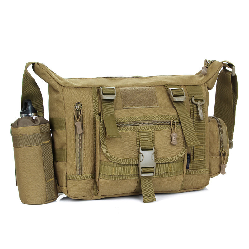 New outdoor camouflage men's and women's tactical multi-functional scratch-resistant wear-resistant waterproof single-shoulder messenger 14-inch computer bag A4