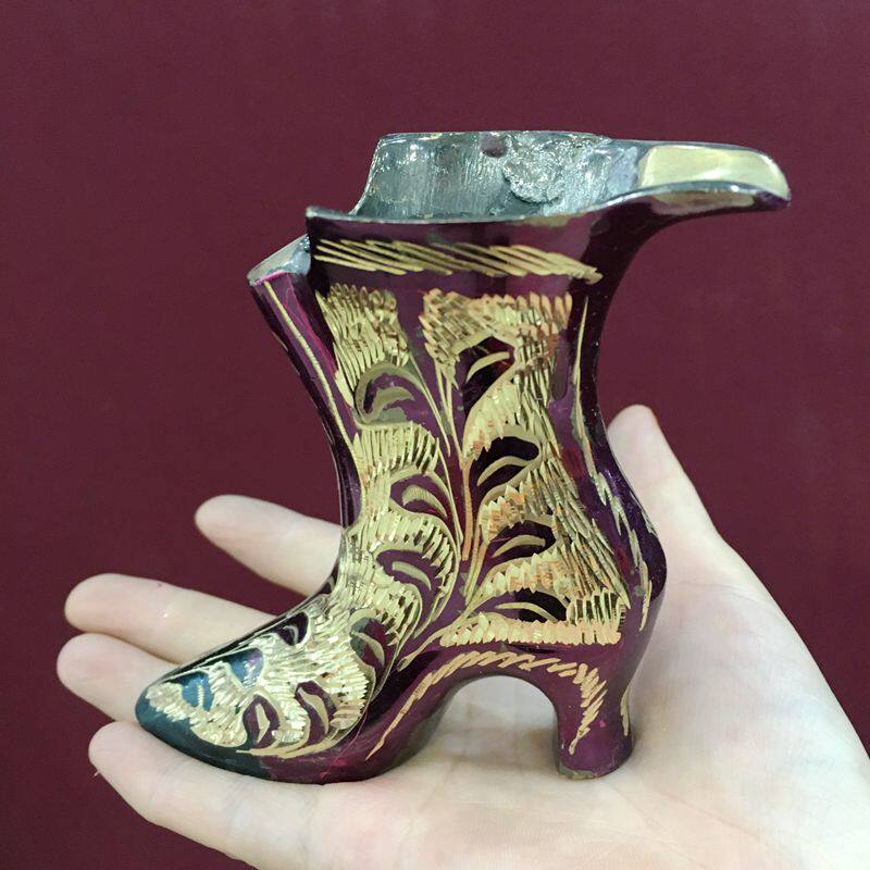 Bronze ashtray Pakistan copper boots copper cylinder