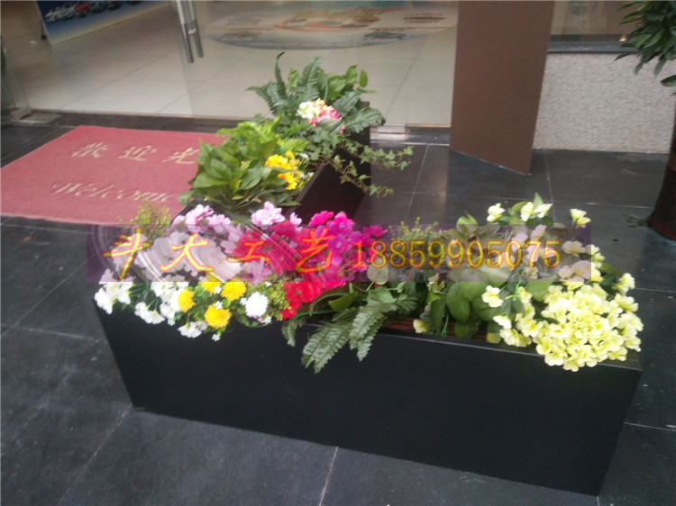 Outdoor Rectangular Iron Art Flower Case Indoor Flower Slot Flower Shelf Square Street Flower Pool Outdoor Large Planting Box Flower Pots