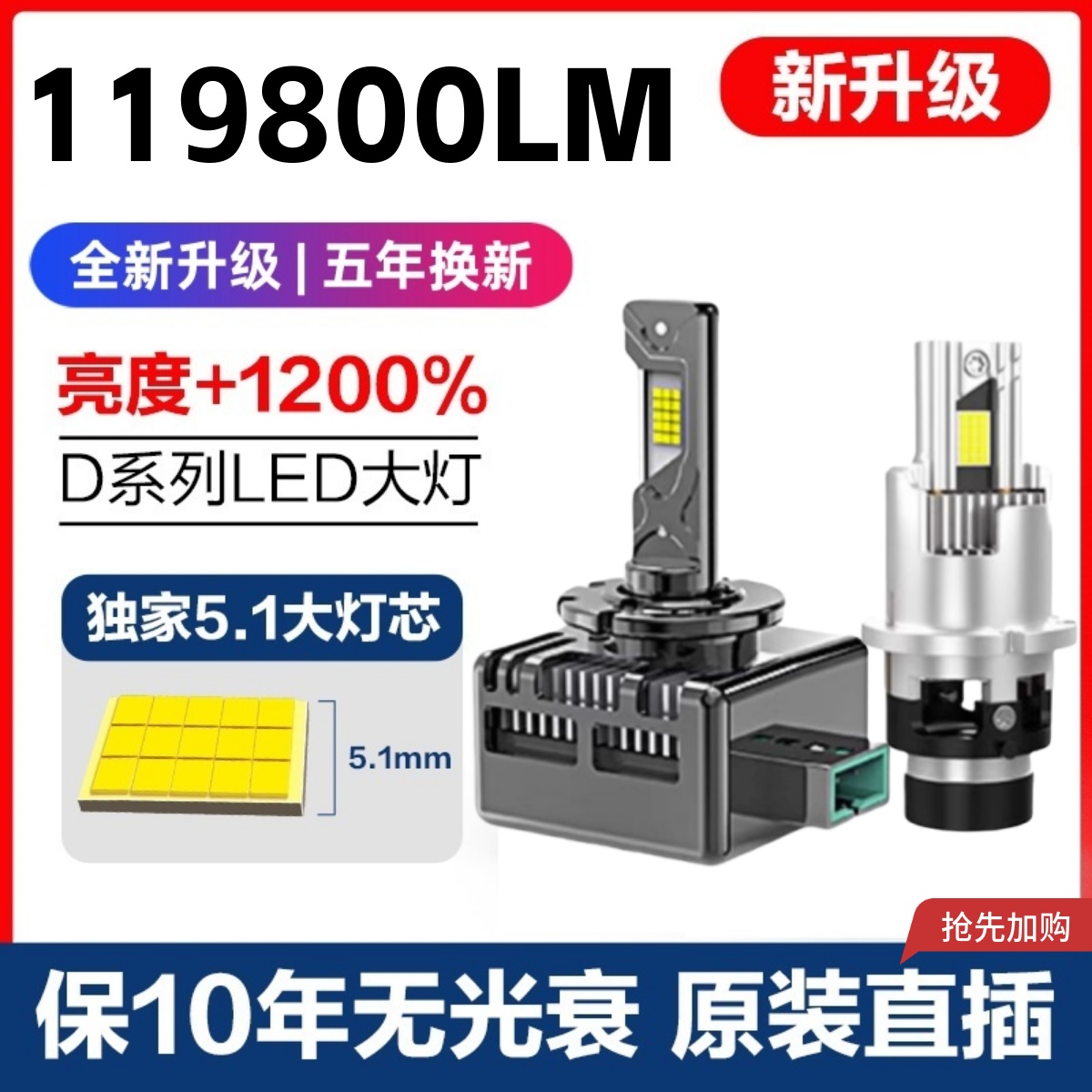 Super bright laser led headlight D1SD2SD3SD4S