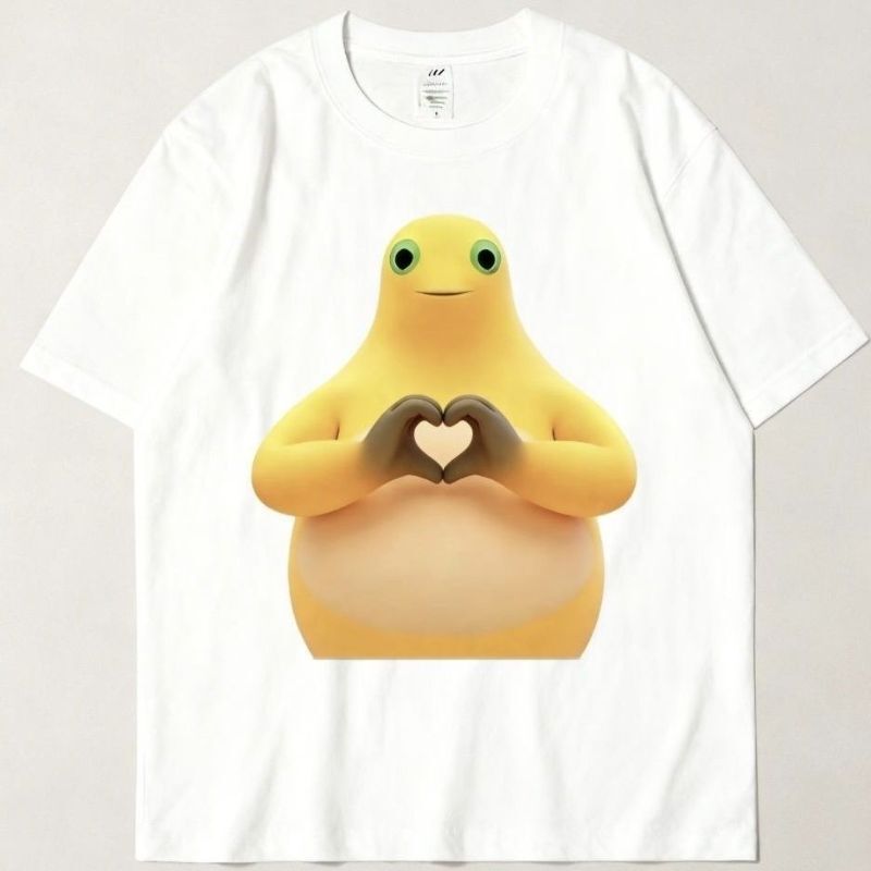 Funny Cream-Colored Frog Dragon Expression Trendy New Internet-Famous T-Shirt Short-Sleeve Top Loose Fit Non-Pilling Funny Cream-Colored Frog Dragon Expression Trendy New Internet-Famous T-Shirt Short-Sleeve Top Loose Fit Non-Pilling