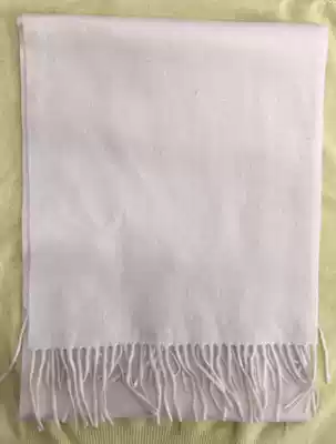 WJ004 Milky white pure cashmere small bib with ears 160 length 30 width Fake one lost ten