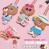 Hàn Quốc mua Brown Bear Hill Choco hành lý chống mất thẻ hành lý thẻ hành lý thẻ thẻ mặt dây chuyền túi - Phụ kiện hành lý