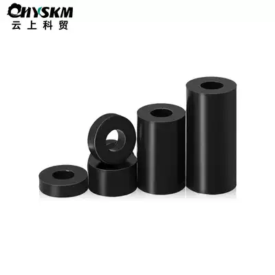 Black ABS nylon column M3 straight through hollow insulating column PC board isolation column round thickened plastic stud