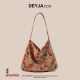 DEYJACOO retro floral canvas bag