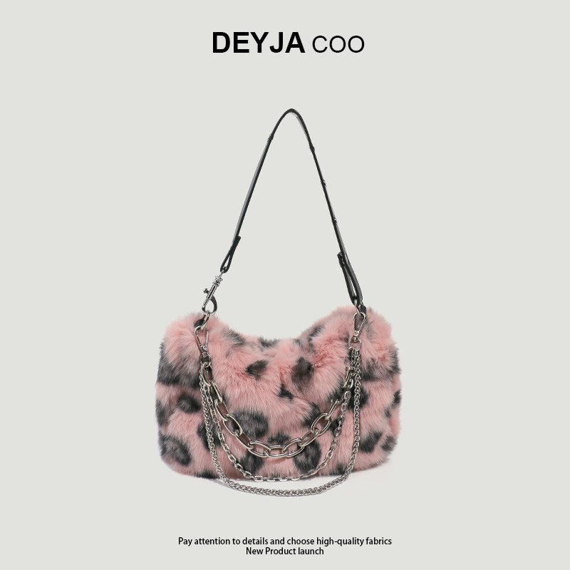 Deyja Coo Autumn and Winter New Furry High-End Underarm Bag, Fashionable and Versatile Plush Shoulder Crossbody Bag for Women