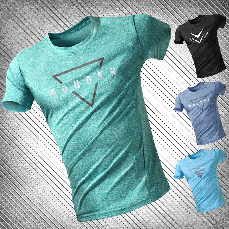 2023 New Summer Sports T-Shirt for Men, Quick-Drying Short-Sleeved Round Neck Running Fitness Training Sweat-Absorbent Half-Sleeved Shirt Top