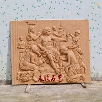 Artificial sandstone round sculpture fountain sandstone relief mural entertainment venue Bar Club decoration foot washing city