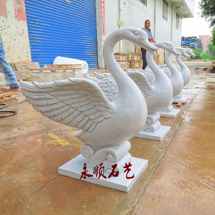 Artificial sandstone sculpture round carving artificial sandstone relief fountain courtyard decoration water spray swan community decoration