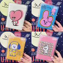 BT21 Корейский мультфильм короткий раздел паспорта клип ПУ кожаный мужской и женский путевой многофункциональный проездной документ держатель билета