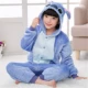 Big boy động vật cậu bé dính liền với bộ đồ ngủ khủng long trẻ em phục vụ nhà cậu bé nữ mùa đông dày phù hợp với flannel