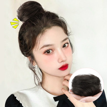 Ball head wig ring female Hanfu ancient style hair ornaments Wig bag Lazy dish hair artifact Real hair fluffy natural bud